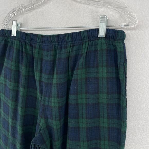 LL BEAN Pajama Pants Mens L Scotch Plaid Blackwatch Flannel Lounge PJs Green - Picture 8 of 13